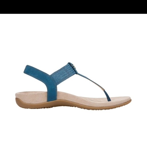 Vionic Brea Toe Post Slingback Sandal Celestial Teal Nubuck I9863L5403 - Picture 5 of 8